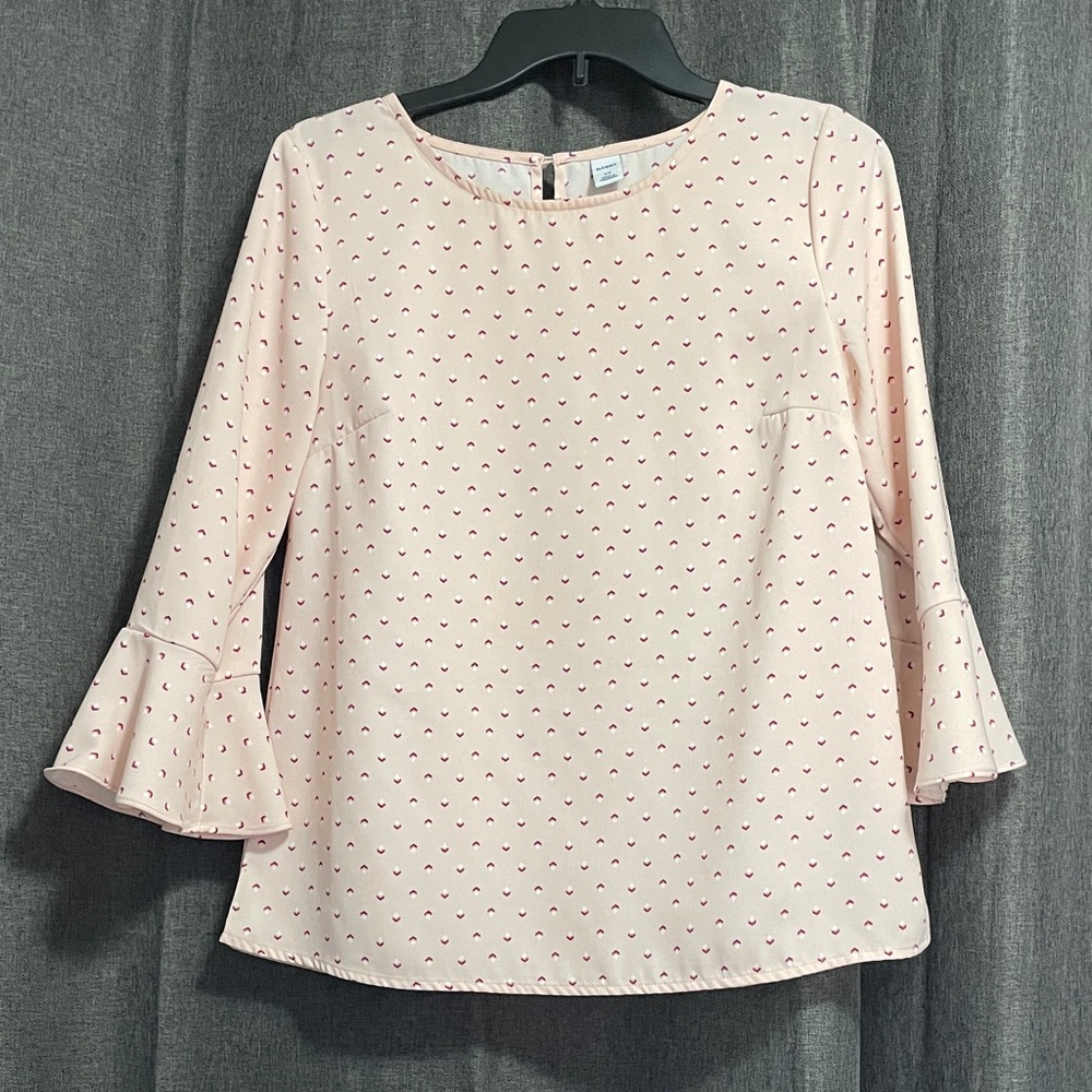 Old Navy Blush Pink Ruffle Sleeve Blouse